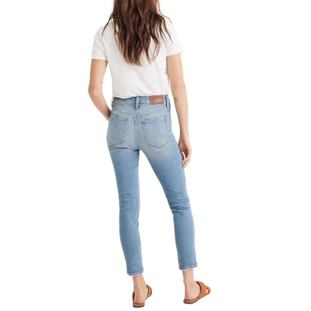 Madewell 10" High-Rise Skinny Ankle Crop Denim Jeans Horne Wash Light Blue 30